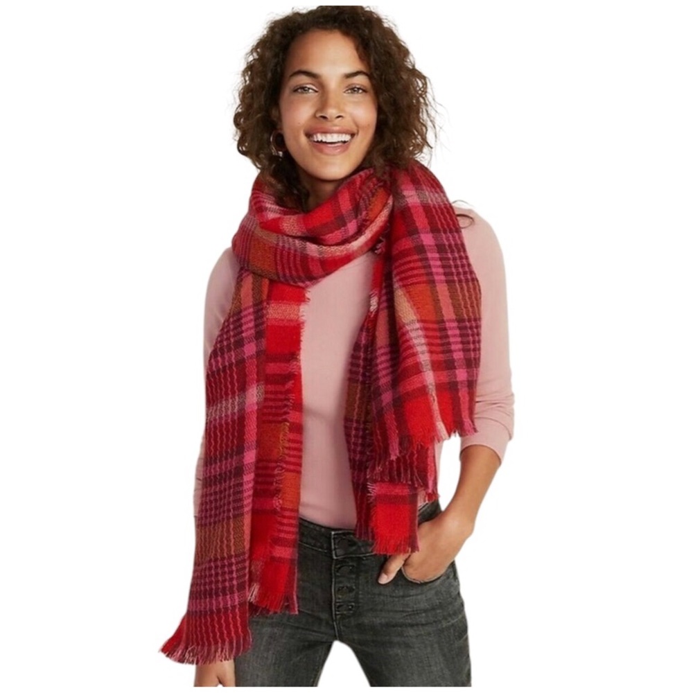 Old Navy | Red Plaid Blanket Scarf